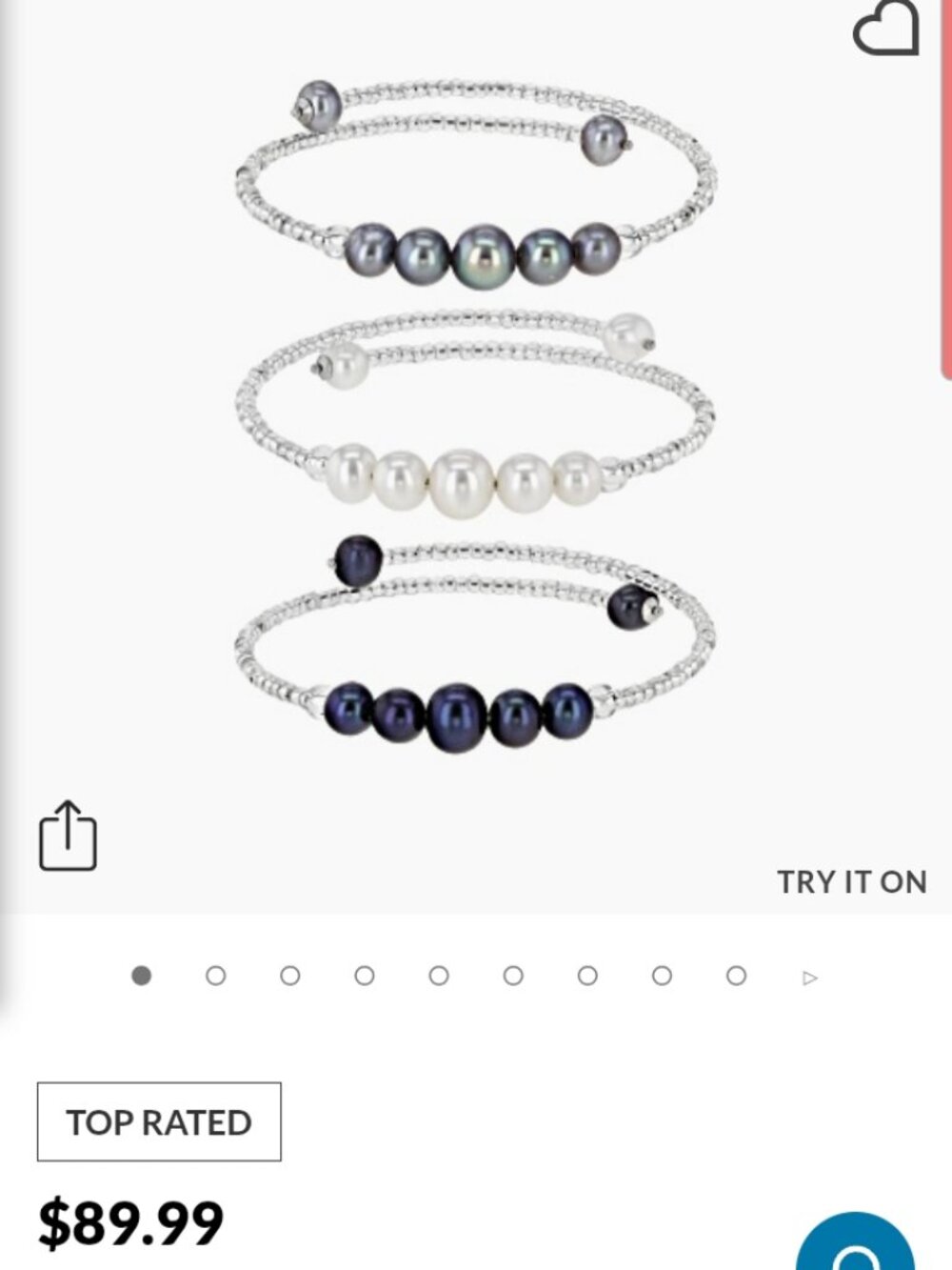 Jtv pearl bracelet set of 3